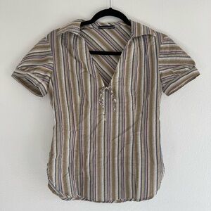 Vintage 70s style blouse with deep v neckline